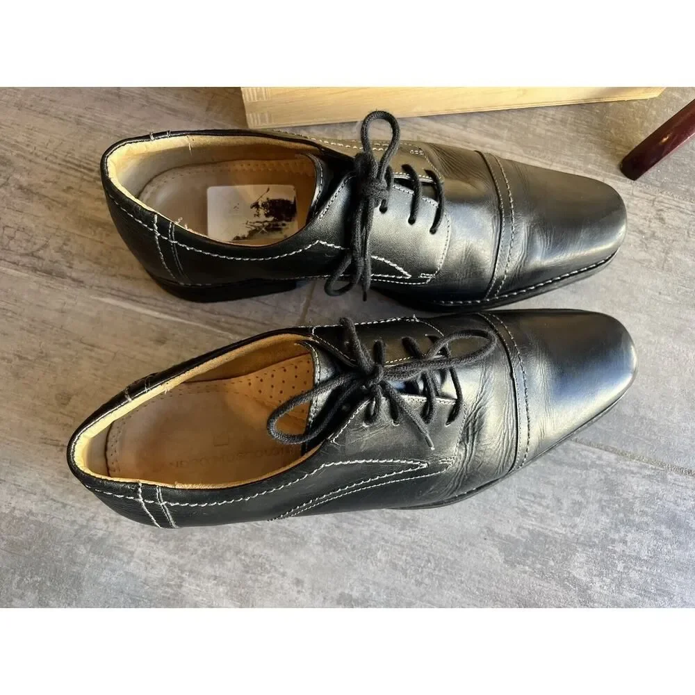Sandro Moscoloni Whitman Dress Shoes Oxfords Derby Black Leather Designer 13 M